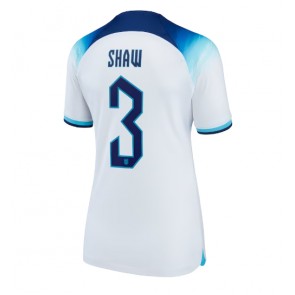 Anglia Luke Shaw #3 Koszulka Podstawowych Kobiety MŚ 2022 Krótki Rękaw